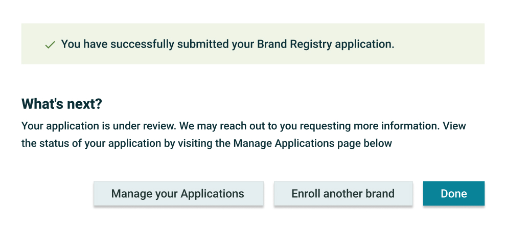 Application Confirmation Post Application Submission