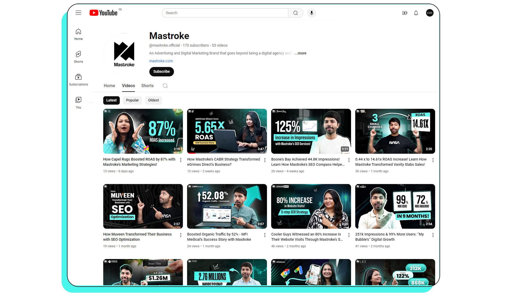 You Tube channel of Mastroke You Tube channel of Mastroke