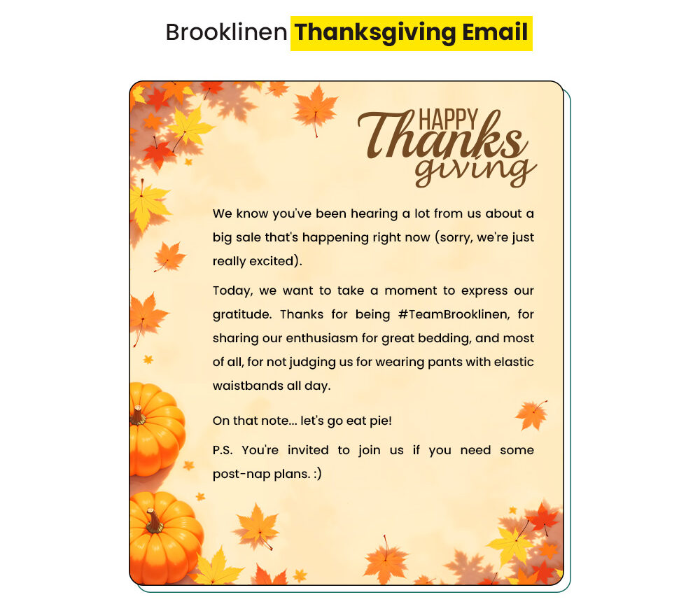 Thanksgiving Email