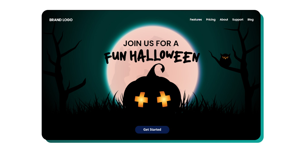 Website Homepage with a Halloween theme